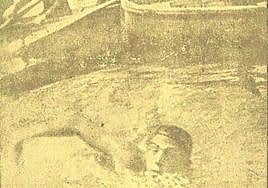 El donostiarra Pedro Méndez, en la travesía Musel-Gijón.