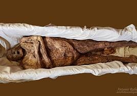 Restos de la reina Doña Urraca, expuestos en la Catedral de Palencia.