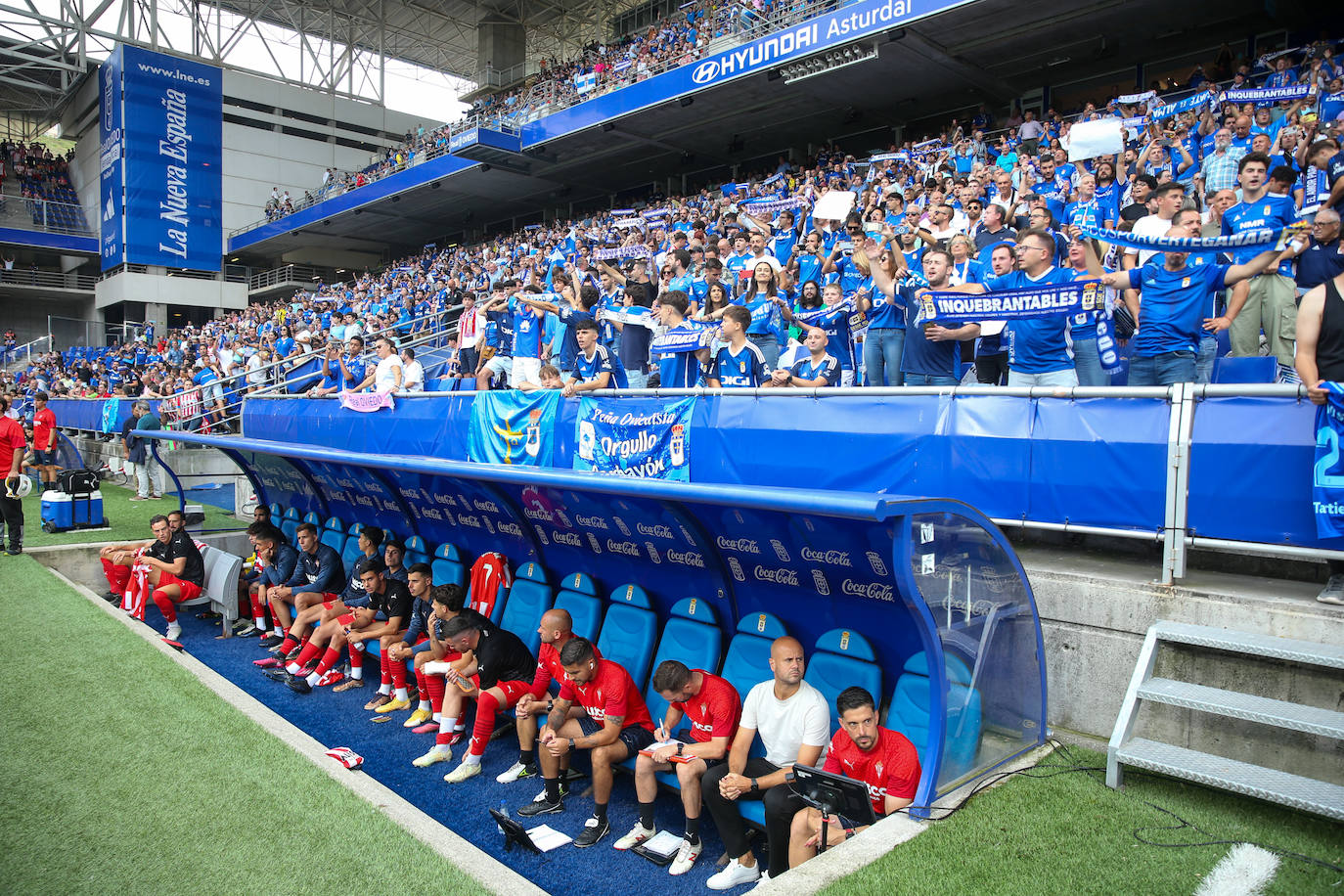 El partido entre el Oviedo y el Sporting, en imágenes