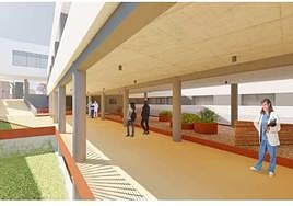 Recreación digital del interior del futuro centro de salud de Pola de Lena.