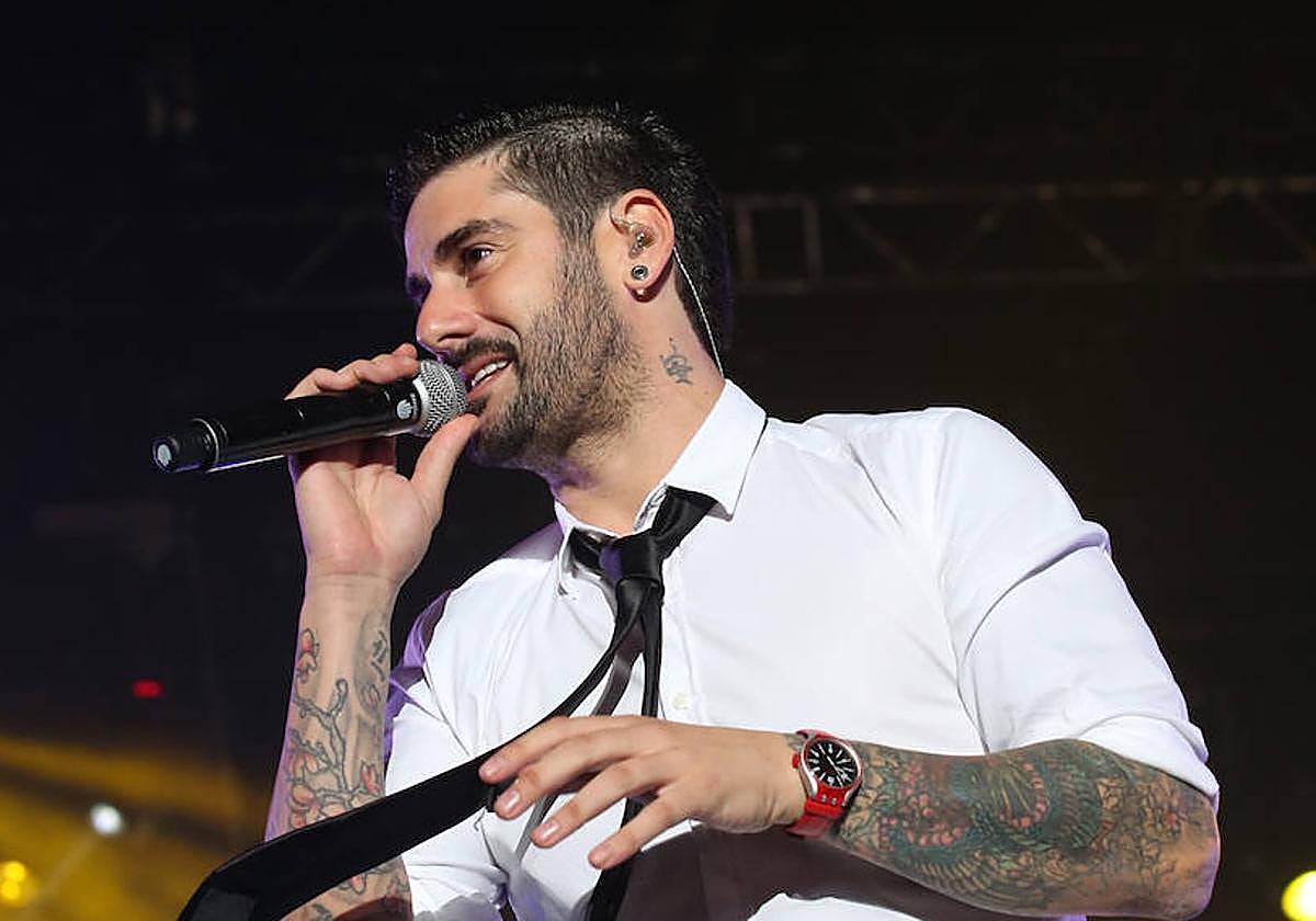 Melendi, durante su concierto en el año 2015.