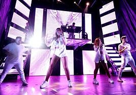 La actuación de ayer, en el parque del Truébano.