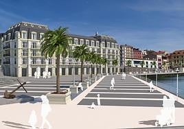 Recreación del proyecto en el que trabaja el promotor del futuro hotel, que ocupará el actual edificio de oficinasl y parte de la parcela del edificio de Sanidad Exterior.