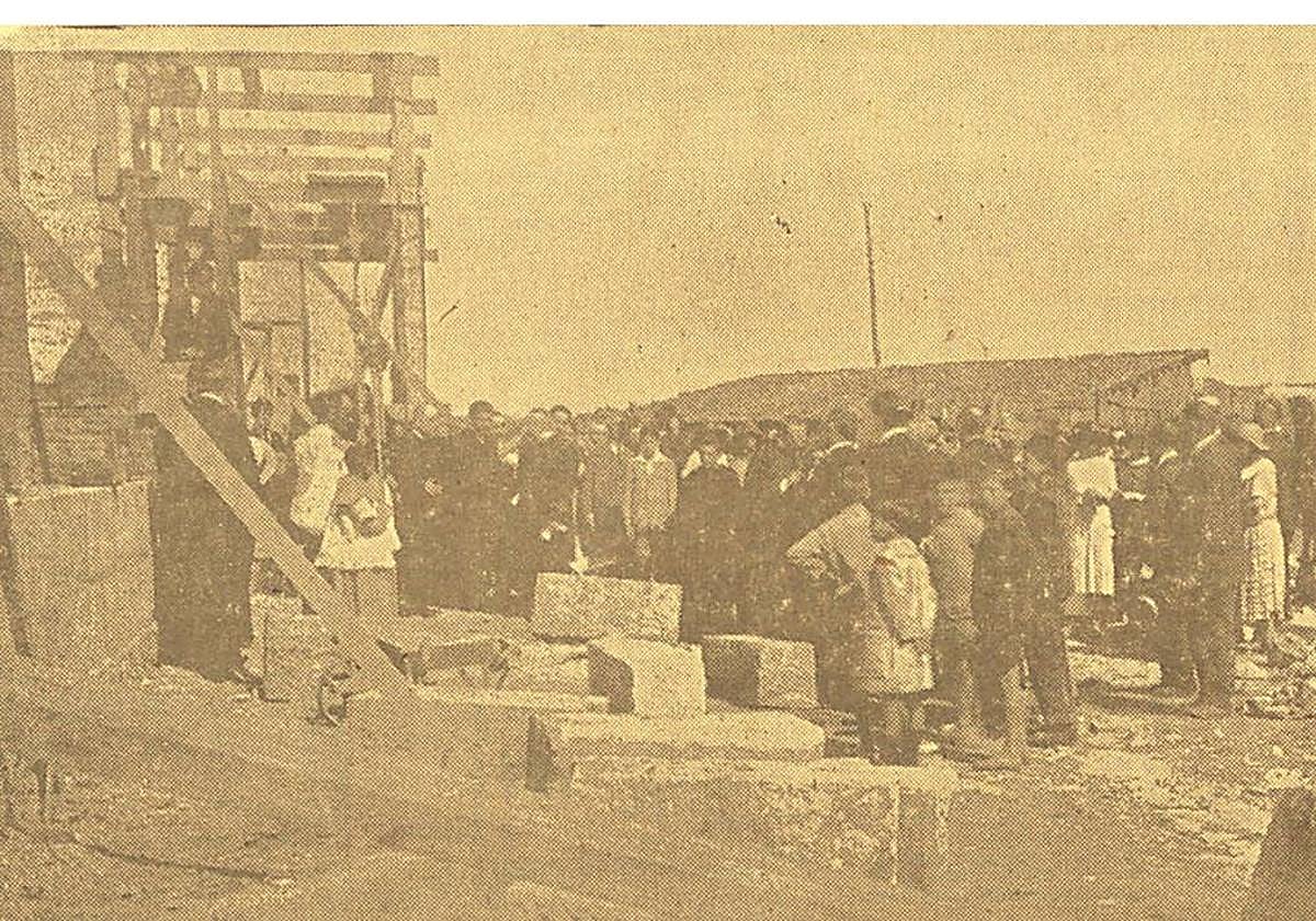 Momento de la bendición de las obras.