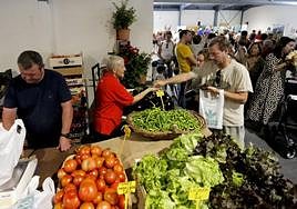 Los productos de la huerta, grandes protagonistas de la jornada. Gastrotaller Alimentos del Paraíso, ayer, en el recinto ferial.