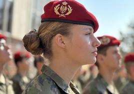 La Princesa Leonor, en la Academia General Militar de Zaragoza, en una imagen distribuida por la Casa Real.