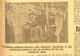 Colocación de la primera piedra del palacio, en nuestras páginas.