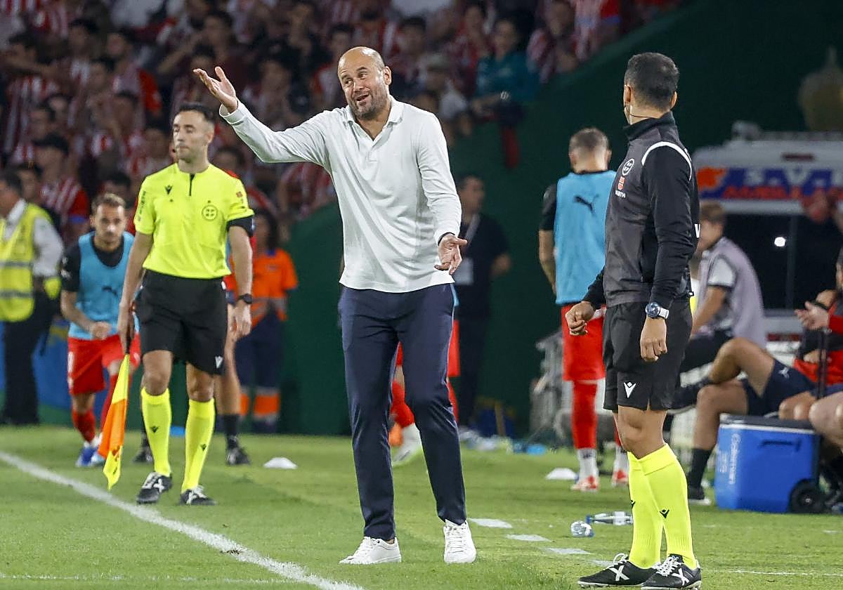 Miguel Ángel Ramírez, en el partido contra el Racing de Santander.