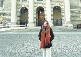 La gijonesa Irene La Haba, durante una visita en Dublín.