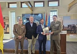 Jesús Pina, Agustín Sarmiento, Gerardo Fabián y Juan González, en la inauguración de la exposición sobre cría caballar.
