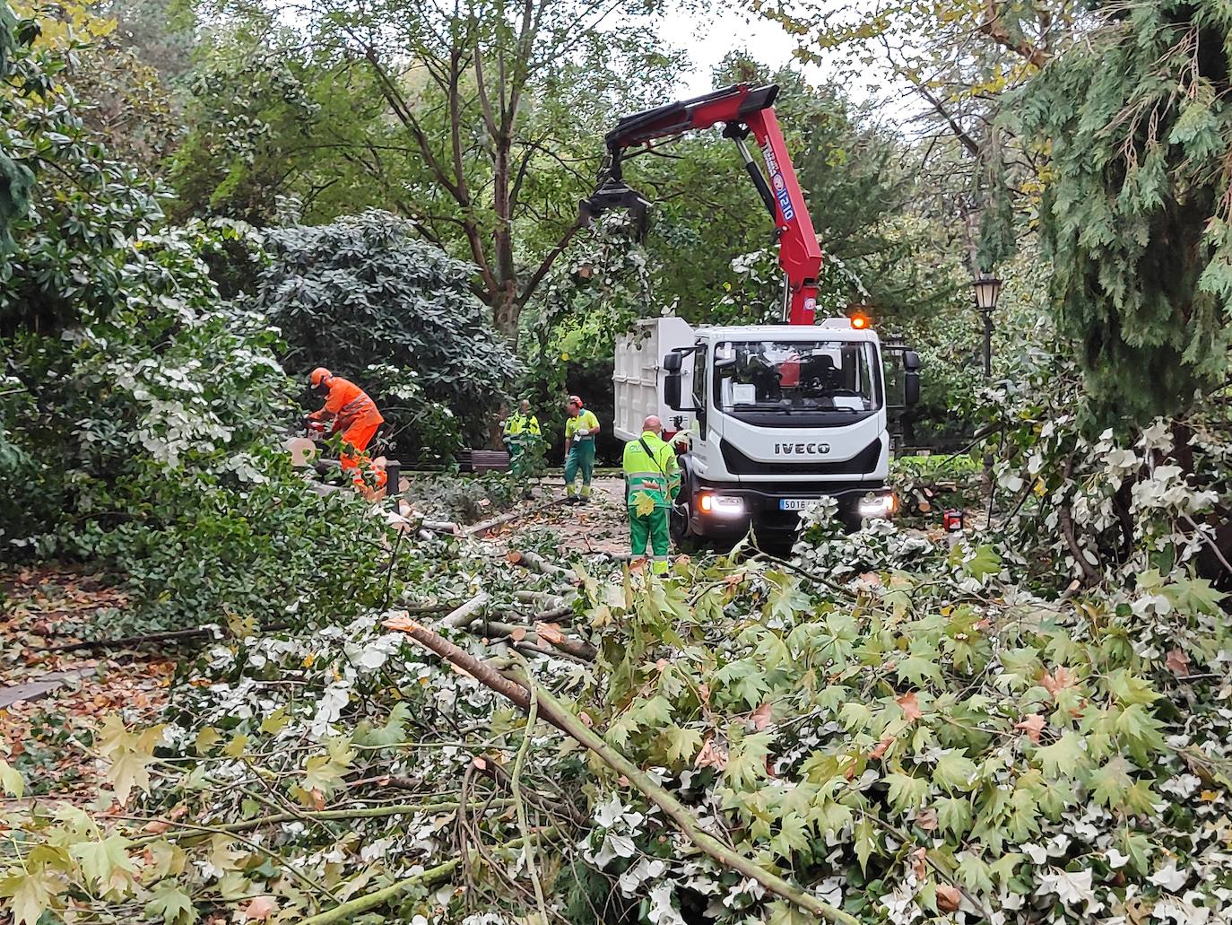 Las fuertes rachas de viento dejan destrozos por toda Asturias: las imágenes del temporal