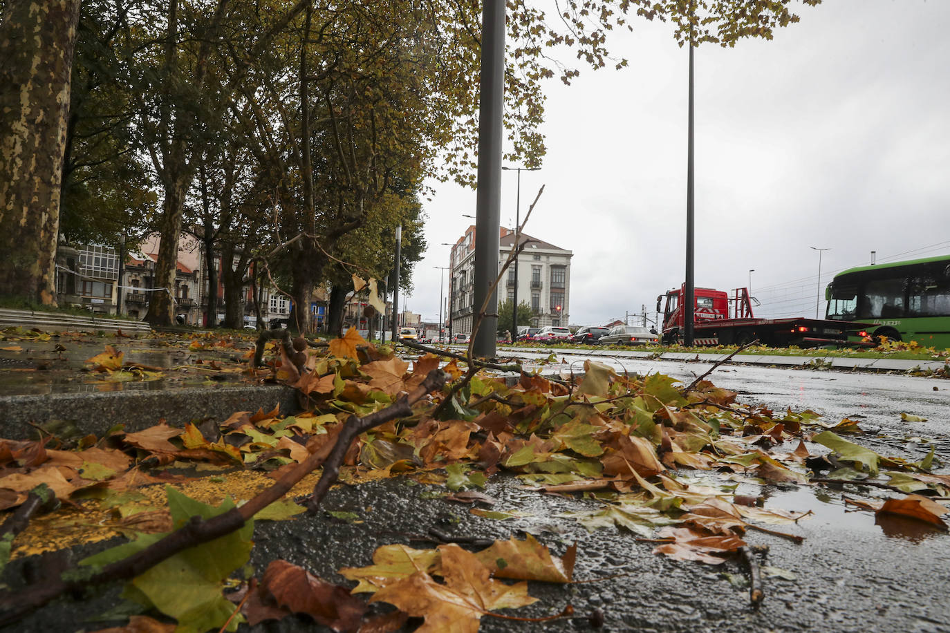 Las fuertes rachas de viento dejan destrozos por toda Asturias: las imágenes del temporal