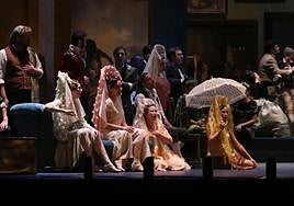 Ensayos durante la jornada de ayer en el Teatro Campoamor de Oviedo.