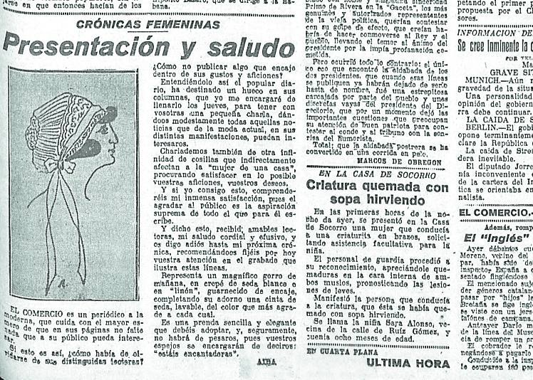 Primera entrega de Crónicas femeninas.