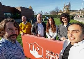 Por la izquierda, Juan José González, Alberto Zapico, Nixén Fernández, Carlota Menéndez, Antonio Aguilera y Wilmar-Dewin Rodríguez .