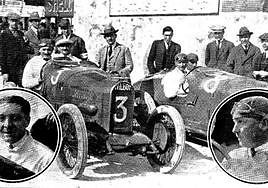 Participantes en las carreras del Autódromo de Sitges, en 1923.