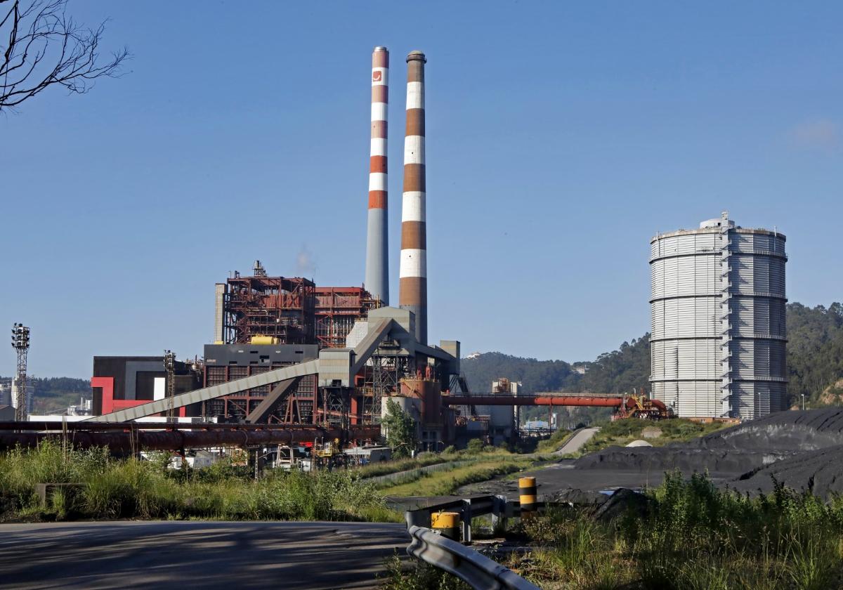 La térmica de Aboño, con sus dos grupos actuales.