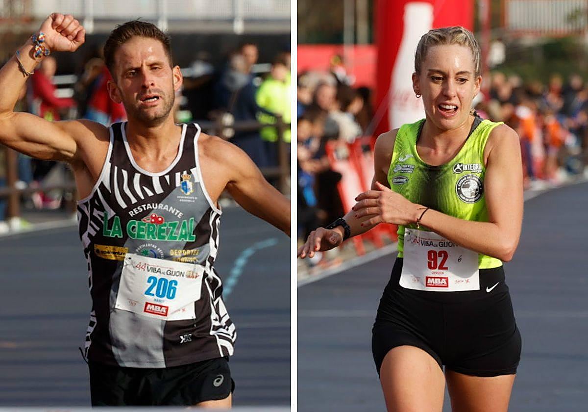 Marco García y Jéssica López, a su llegada a la meta.