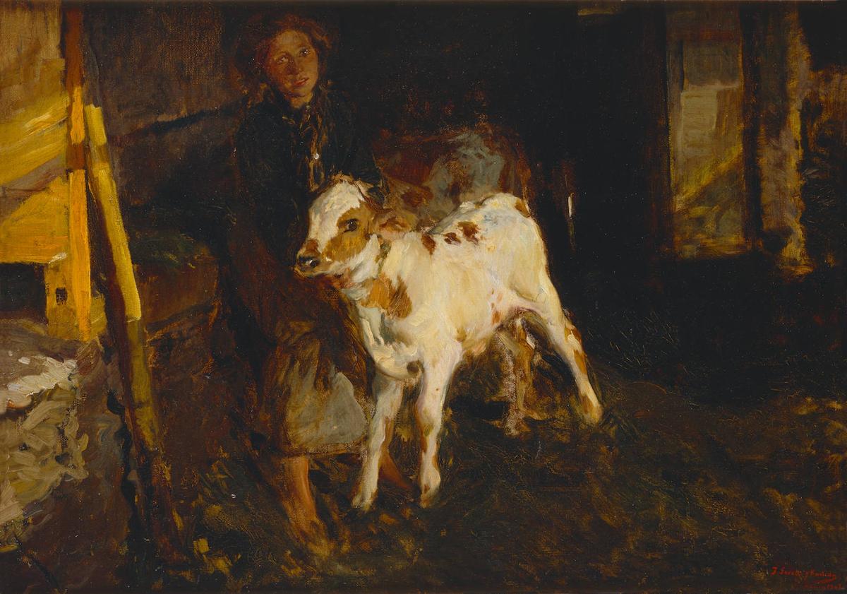 Imagen principal - 1) 'El xatín (1902). Única obra de la época asturiana de Joaquín Sorolla en el museo asturiano. 2) 'La cocina' (1780). Ramón Bayeu, un artista que no estaba representado en la pinacoteca asturiana. 3). 'Niña tocando el tambor'. Única obra de Juan Antonio Esquivel en el museo, se ha convertido en uno de los iconos de la pinacoteca asturiana. 