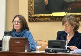Adriana Lastra, este lunes, en el Congreso, tras ser designada presidenta de la comisión de Violencia de Género.