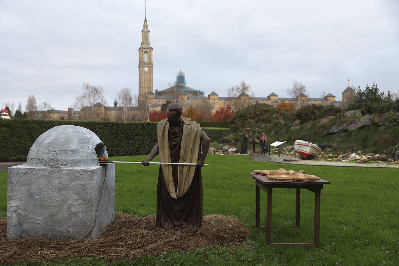 El belén del Ponticu enciende la Navidad en el Botánico de Gijón