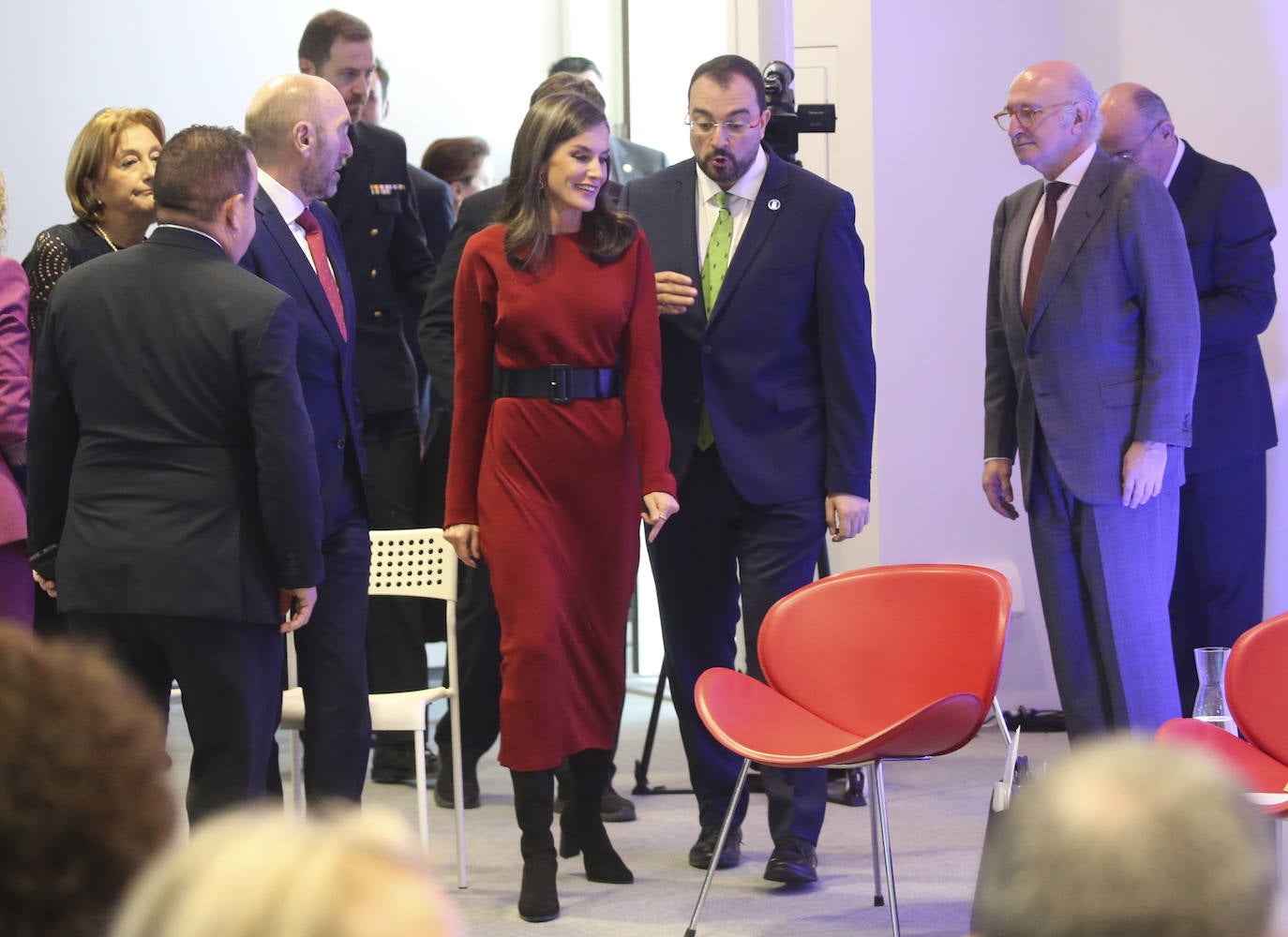 Las imágenes de la Reina en el Centro Niemeyer de Avilés