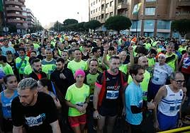 Los momentos previos a la salida de la carrera con mucho entusiasmo.