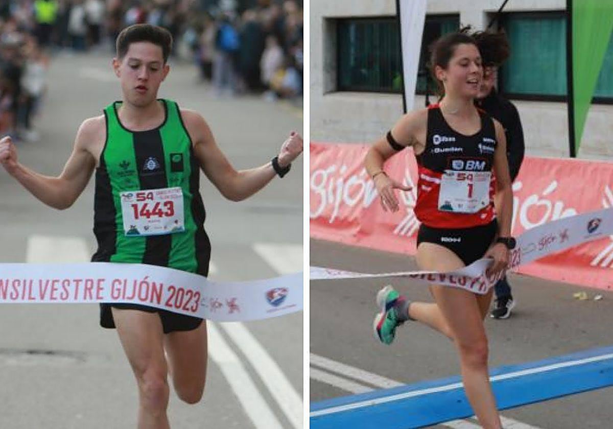 Rubén Marqués e Isabel Barreiro, a su llegada a meta.