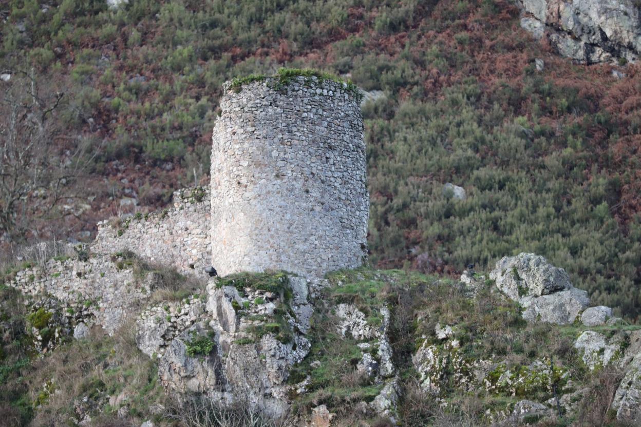 Estado actual del torreón de Villamorey, en Sobrescobio. 