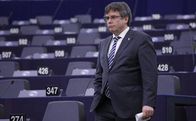 El expresidente catalán Carles Puigdemont, en el Parlamento Europeo