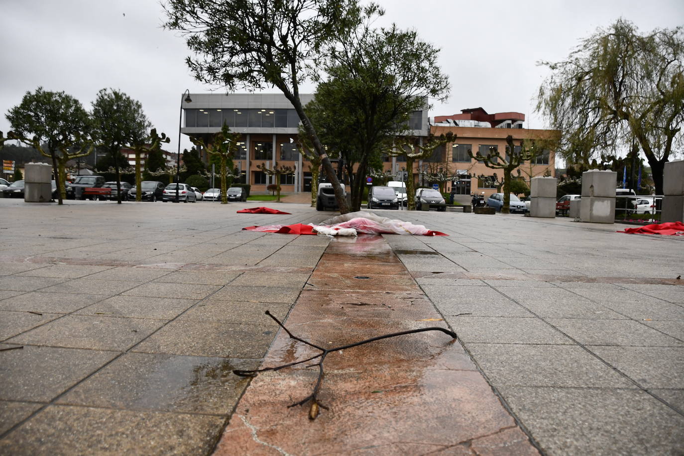 Fotos: Las consecuencias del temporal en Avilés: calles inundadas y árboles caídos