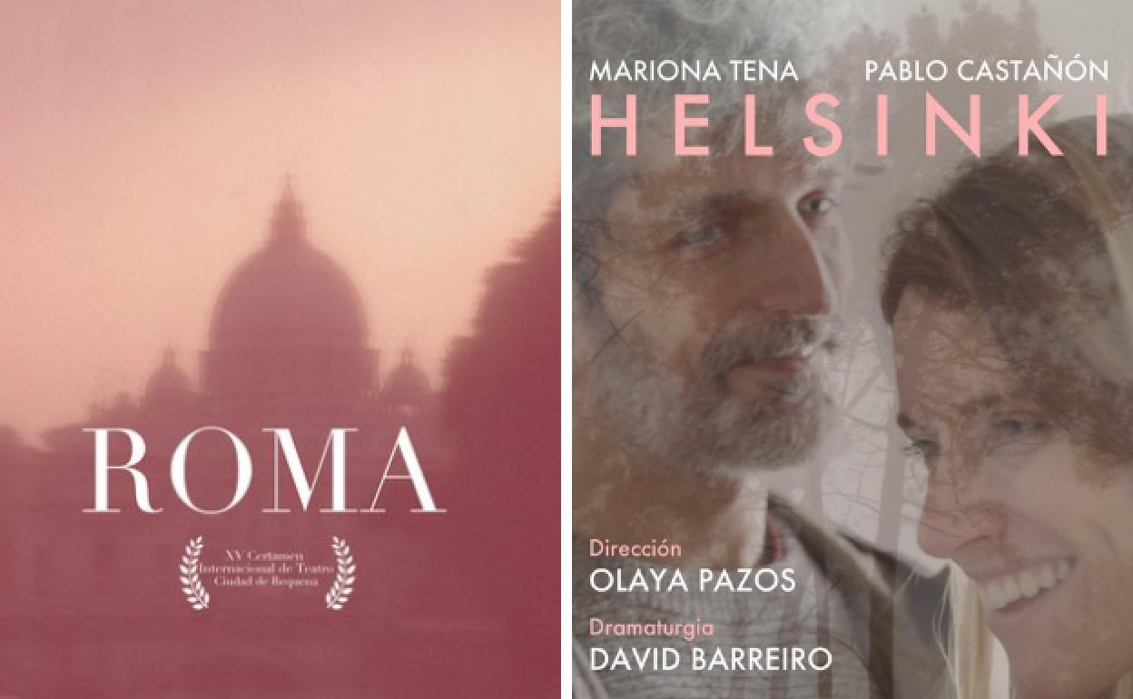 Carteles de las obra 'Roma' y 'Helsinki' de la compañía Niebla Road