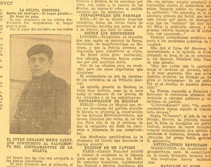 Eduardo Muñiz, uno de los muchachos que ayudaron al salvamento.