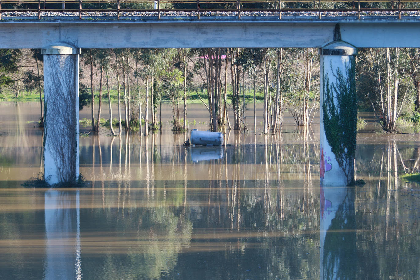 El río Nalón a su paso por Pravia. 