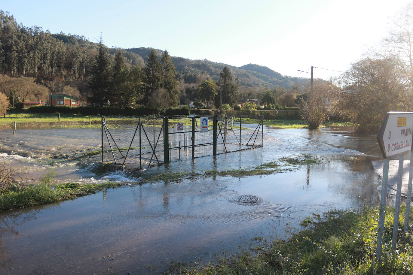 El río Narcea a su paso por Quinzanas. 