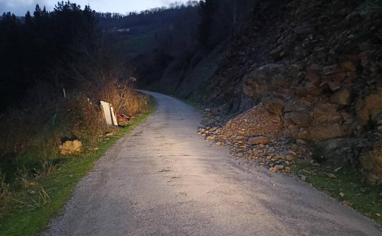 El camino donde fue encontrado el cráneo, en Cangas del Narcea.