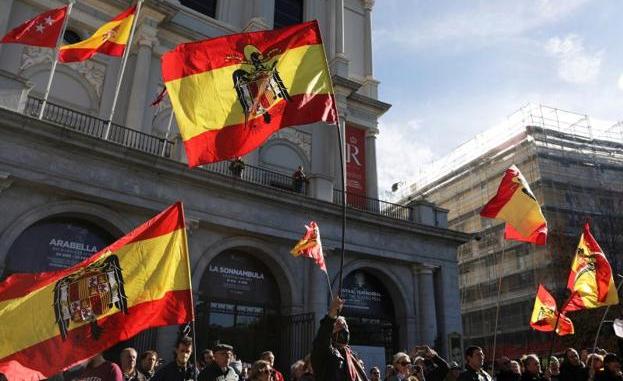 Concentración en homenaje de Franco el pasado 20 de noviembre en la Plaza de Oriente de Madrid
