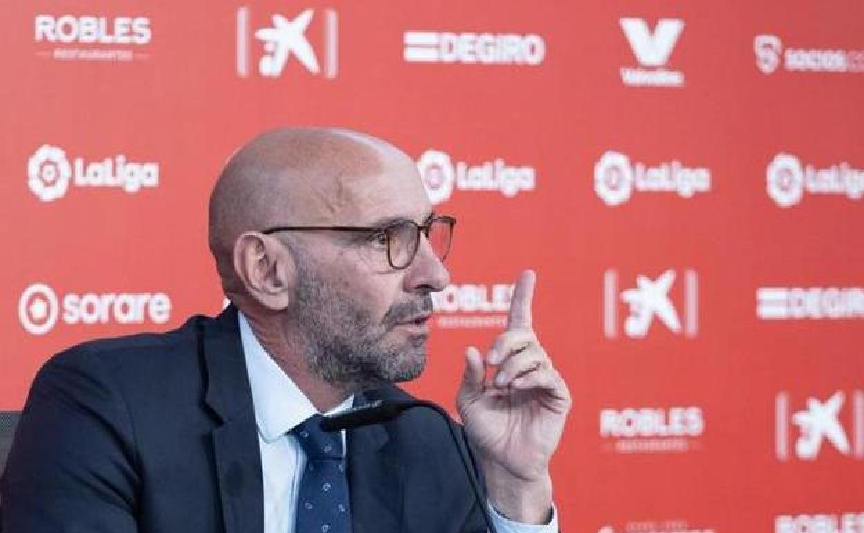 Monchi durante una rueda de prensa