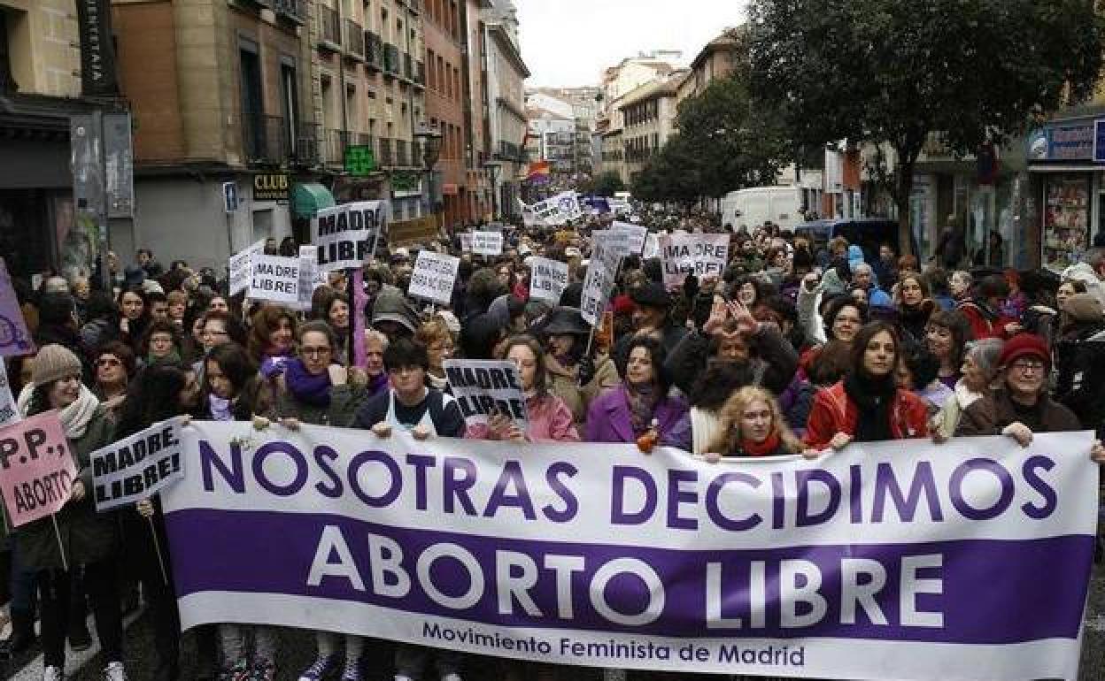 Manifestación a favor del aborto