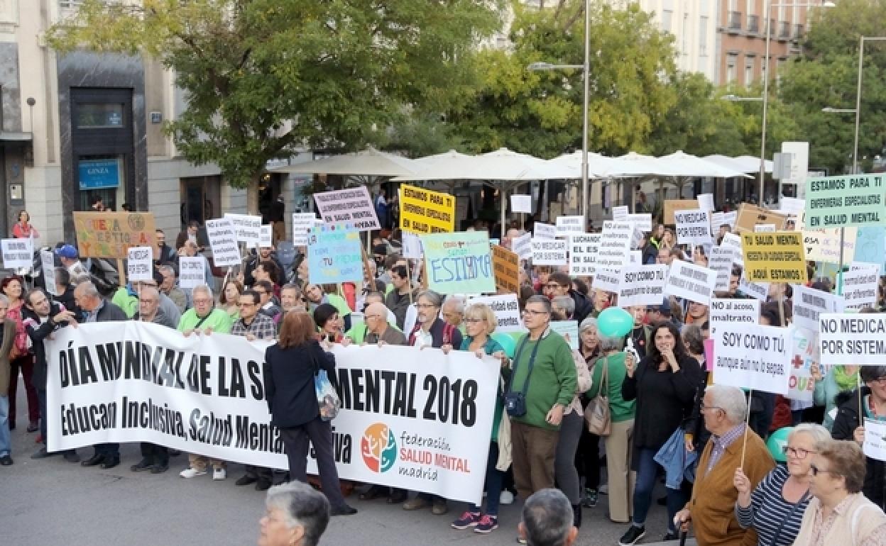 Ciudadanos reivindican ante el Congreso una mejora de la atención a la salud mental.