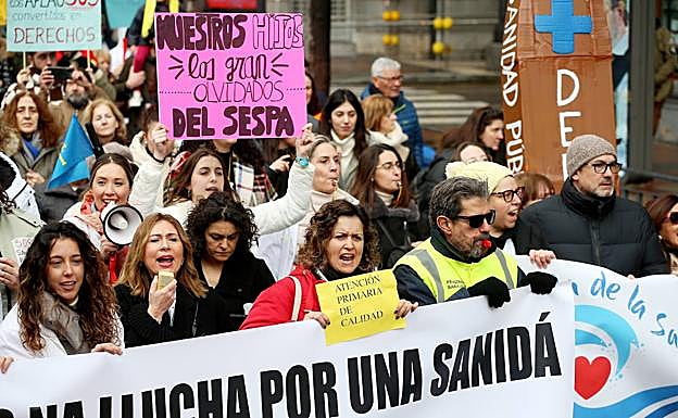 El malestar de los trabajadores del Servicio de Salud del Principado (Sespa) por sus condiciones de trabajo se hizo notar este domingo.