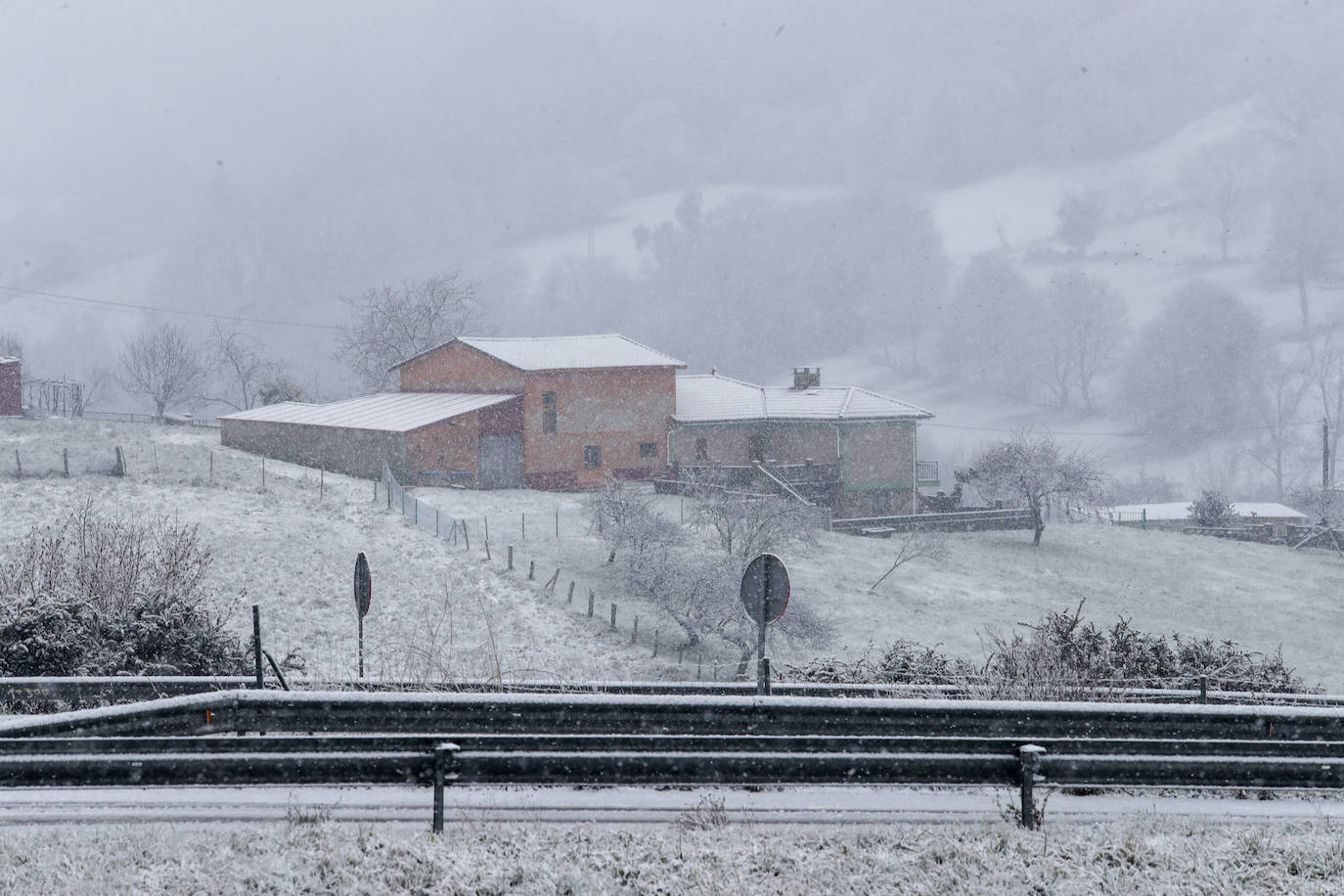 Fotos: Nieve y frío en Asturias