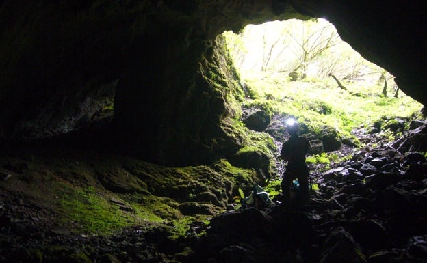 Interior de la cueva del Jou Amieva, en la localidad llanisca de Villa, en Caldueño.