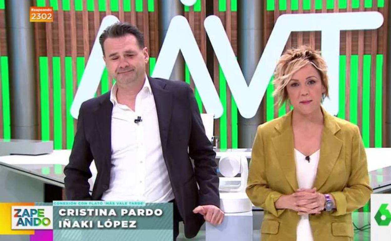 Iñaki López y Cristina Pardo en Más vale tarde. 