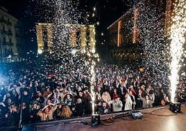 La plaza Mayor de Gijón, durante la fiesta de Año Nuevo.