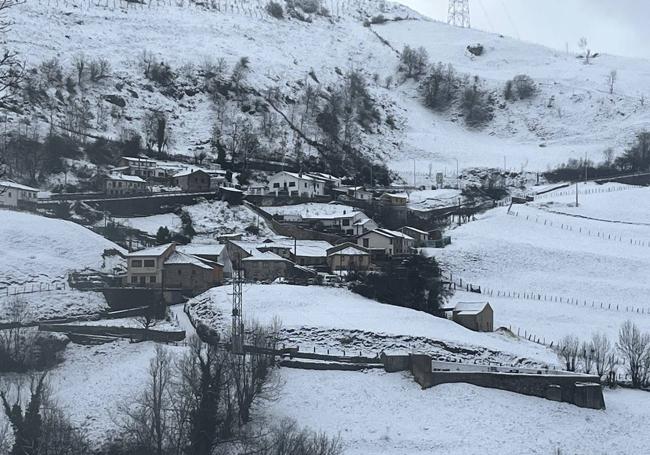 Alerta de frío en Asturias: un manto de nieve cubre el paisaje asturiano