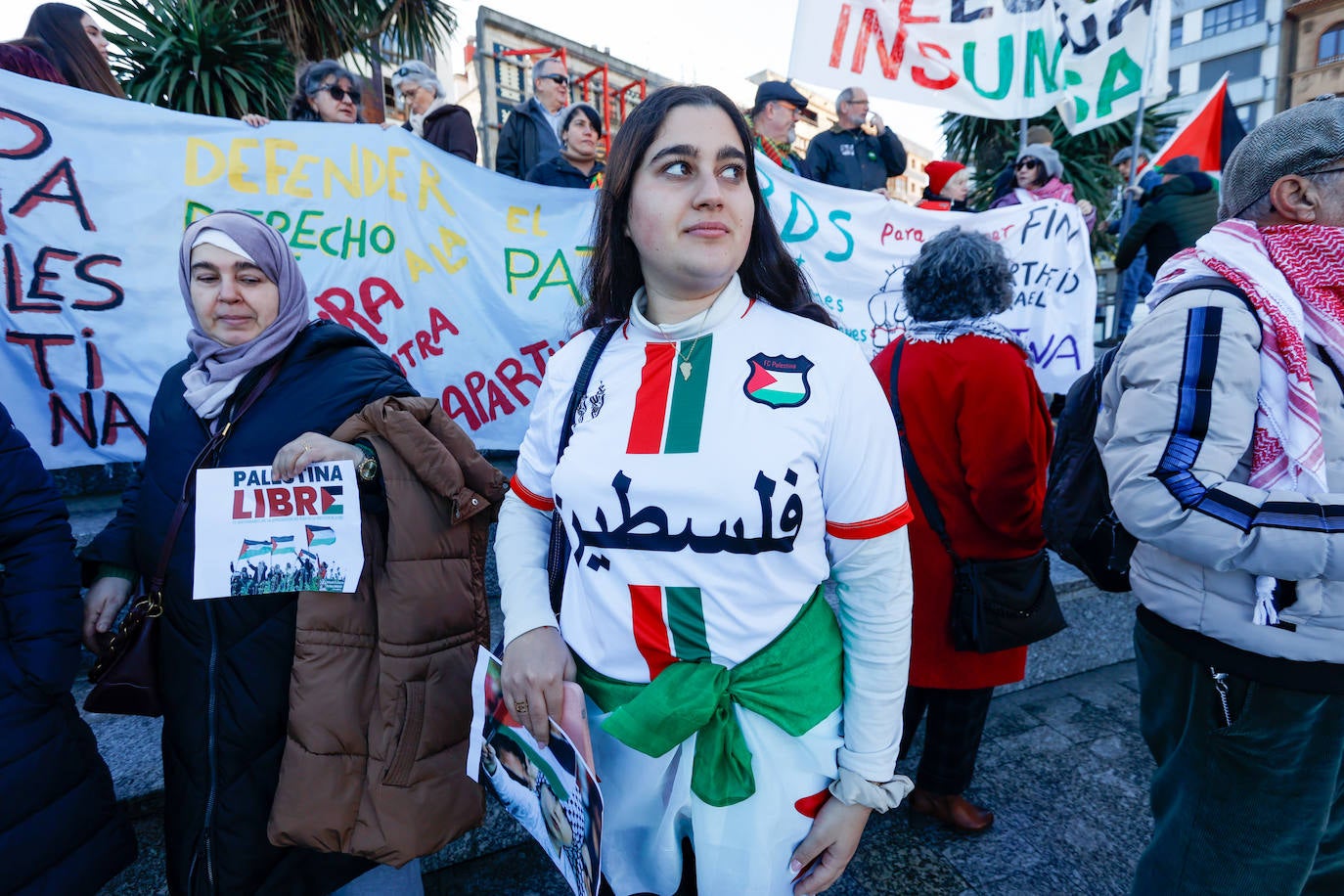 Concentración de apoyo al pueblo palestino en Gijón