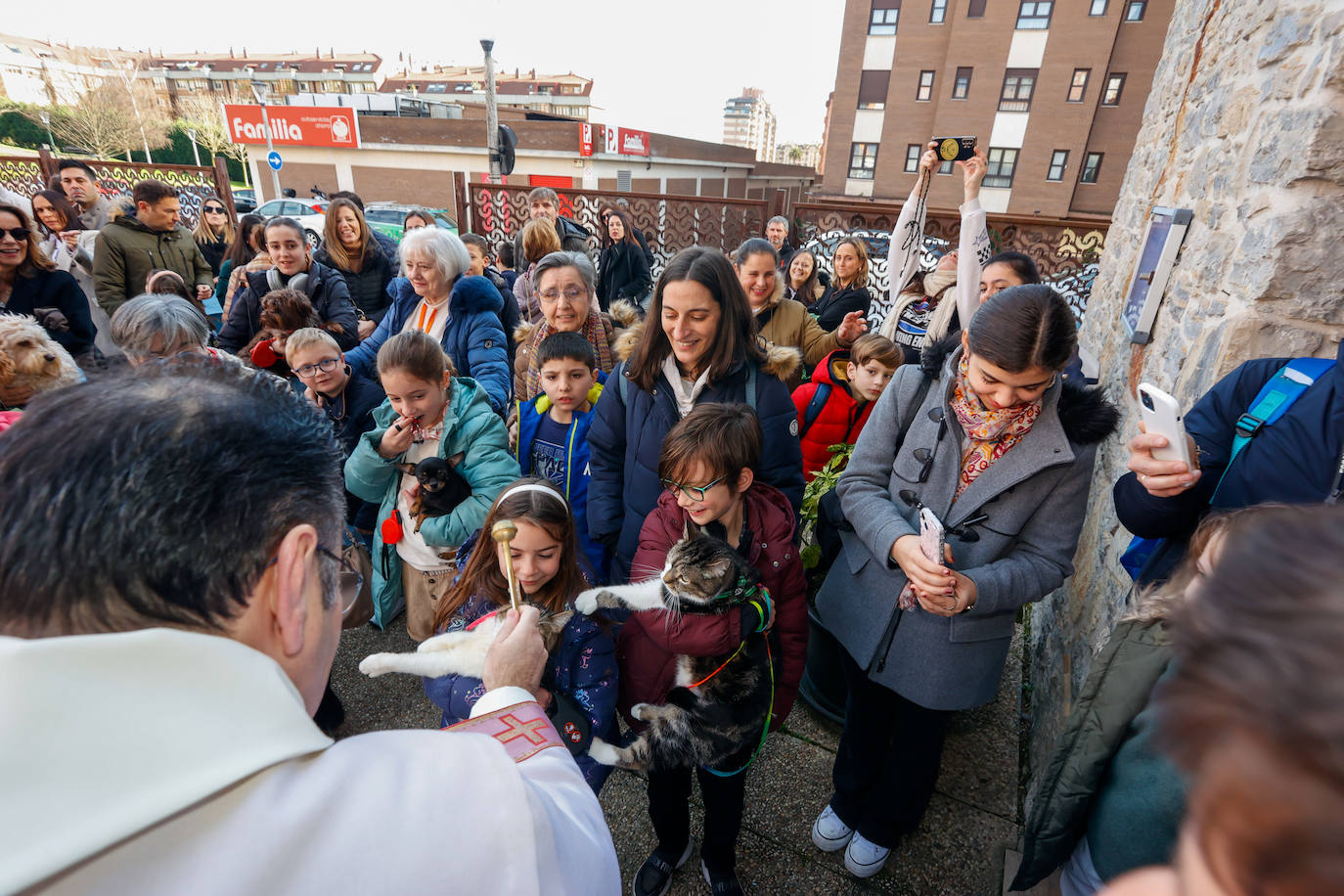 Bendición de mascotas en Gijón por San Antón