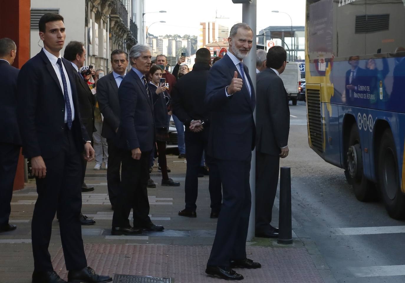 El Rey come en la sidrería avilesina Casa Lin