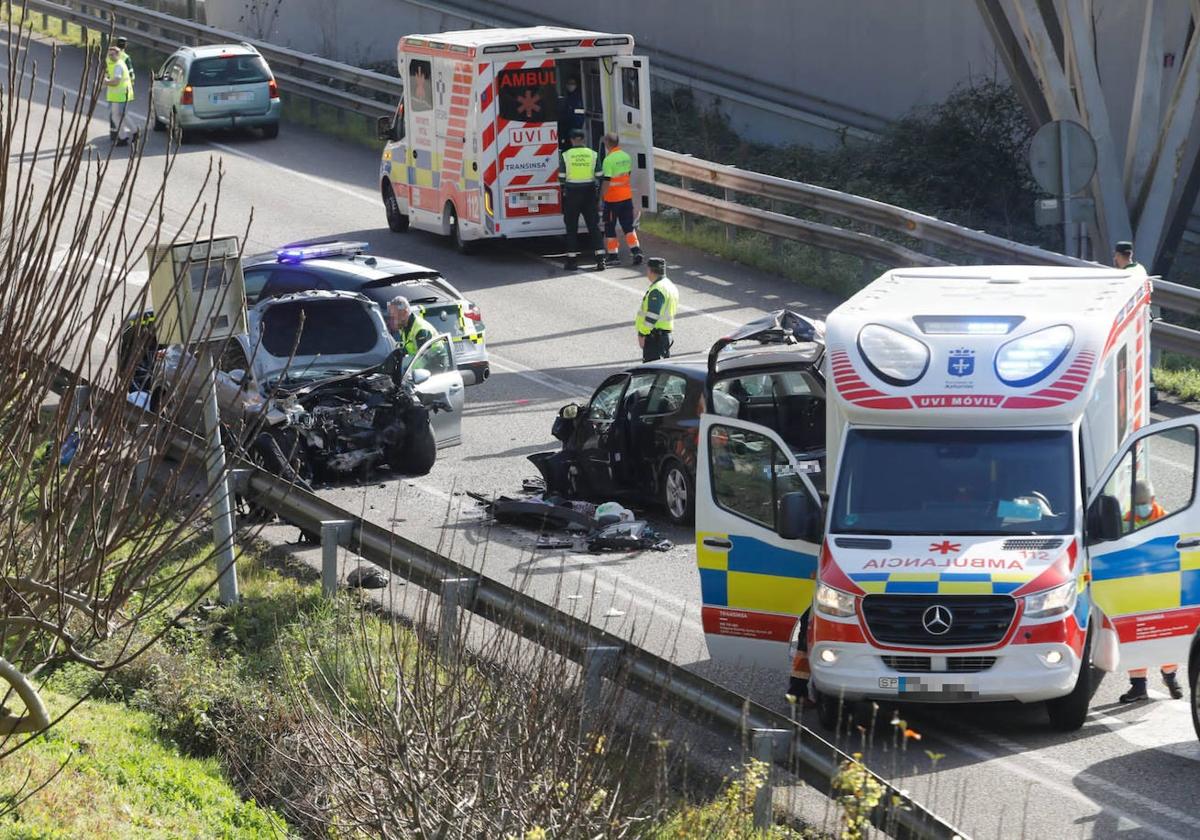 Grave accidente en el corredor del Nalón, que se cobró tres vidas en 2023